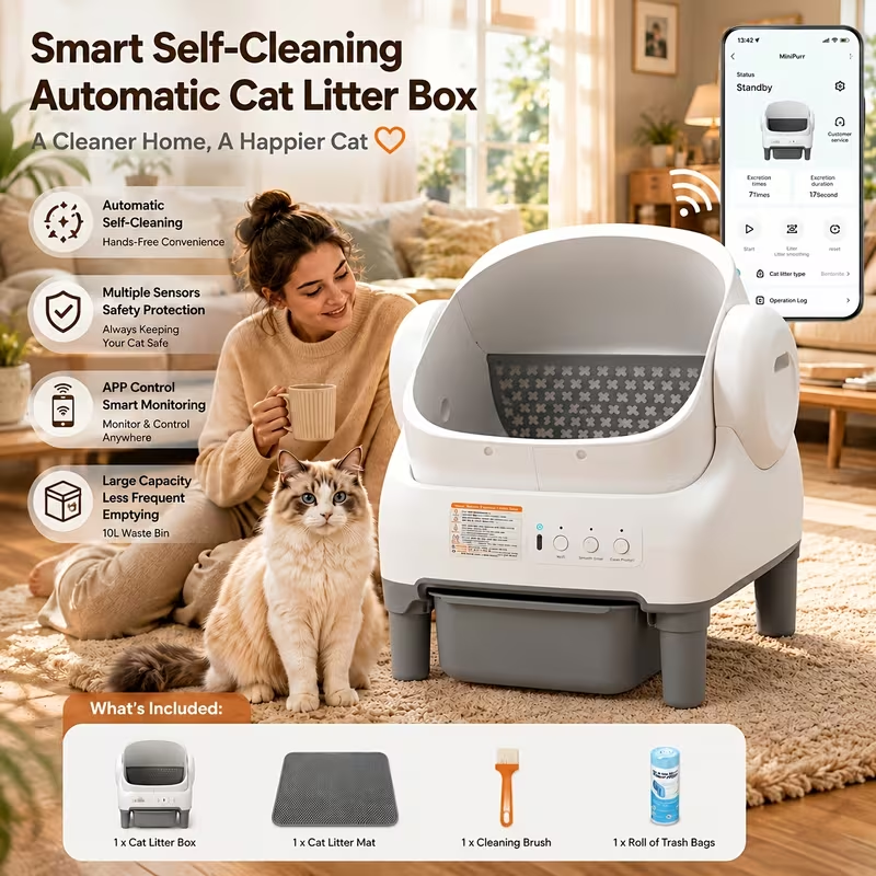 Smart Self-Cleaning Automatic Litter Box