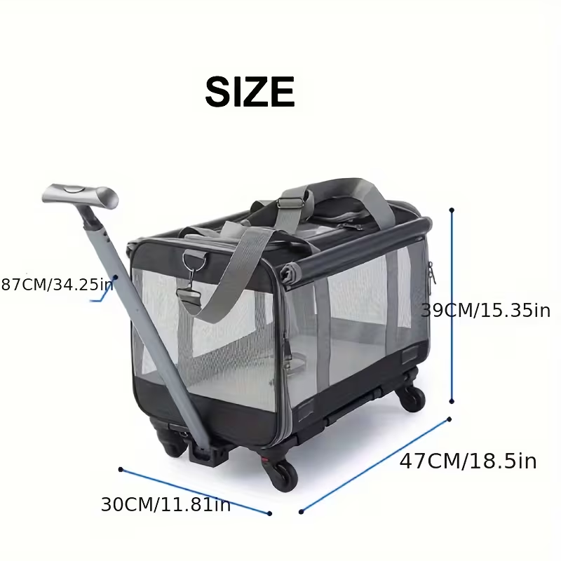 Portable Pet Stroller Carrier with Wheels